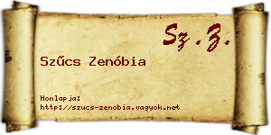 Szűcs Zenóbia névjegykártya